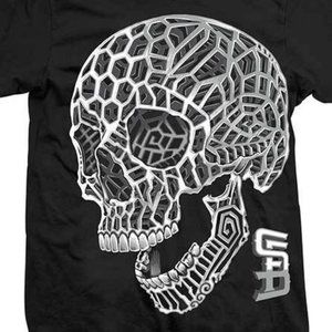 Men's 3D Skull Tee by Steadfast Brand Gray